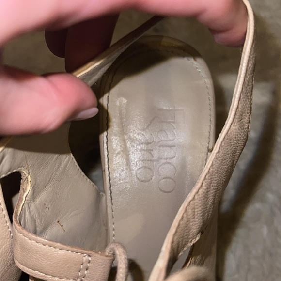 Franco Sarto faux leather tan lace up wedges - Picture 4 of 5